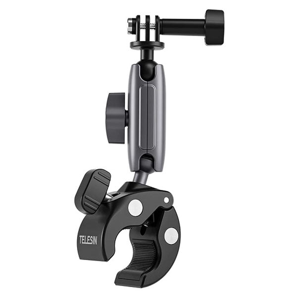 Telesin Aluminum Alloy Universal Handlebar Mount – 360° Clamp for Cameras and Smartphones GP-HBM-001