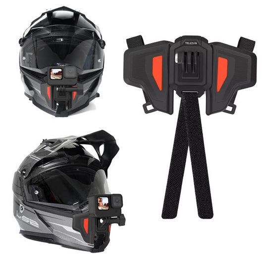 Telesin Motorcycle Helmet Chin Mount – 180° Foldable POV Bracket for Action Cameras GP-HBM-MT2