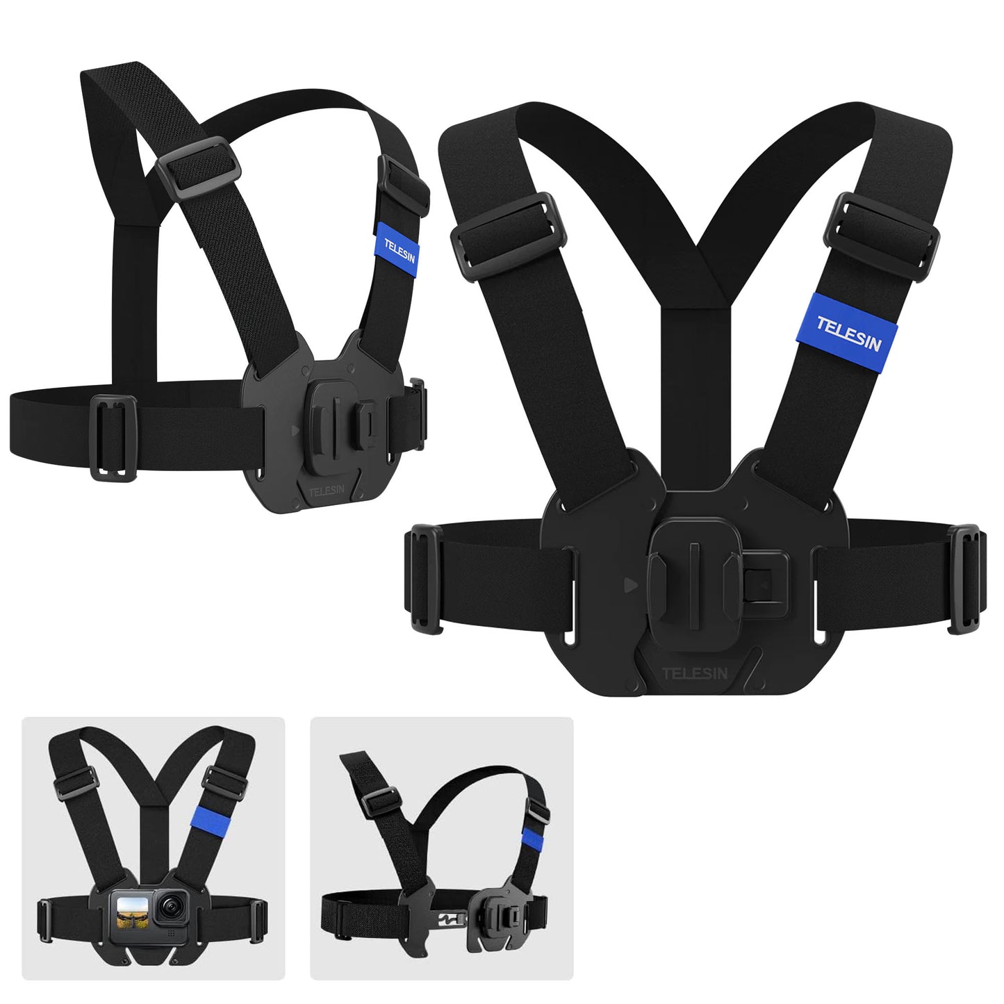 Telesin Vest Chest Strap Adjustable Mount Hands-Free POV for Action Cameras GP-UCS-001