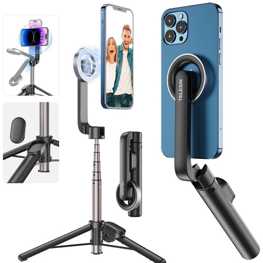 Telesin Magnetic Bluetooth Selfie Stick – iPhone MagSafe + Tripod WS-22005