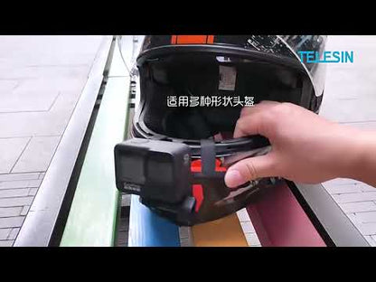Telesin Motorcycle Helmet Chin Mount – 180° Foldable POV Bracket for Action Cameras GP-HBM-MT2