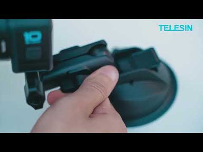Telesin Heavy‑Duty Suction Cup Car Mount – 360° POV for Action Cameras & Smartphones TE-SUC-012