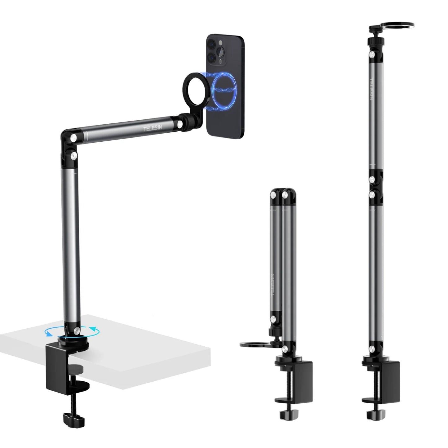 Telesin Magnetic Desktop Phone Clamp Adjustable Angle for Smartphone Devices P3-DS-02